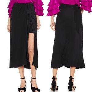 VINCE CAMUTO Twist Tie Front Maxi Skirt Black MEDIUM